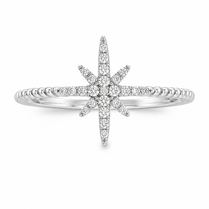 Diamond Starburst Twist Ring