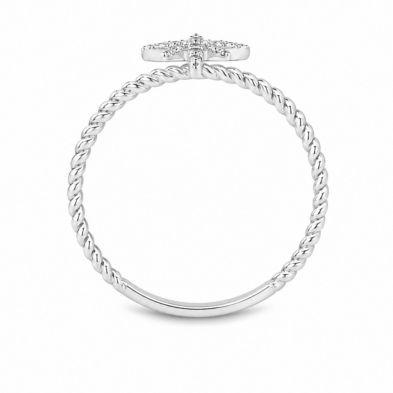 Diamond Starburst Twist Ring