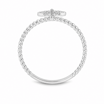 Diamond Starburst Twist Ring