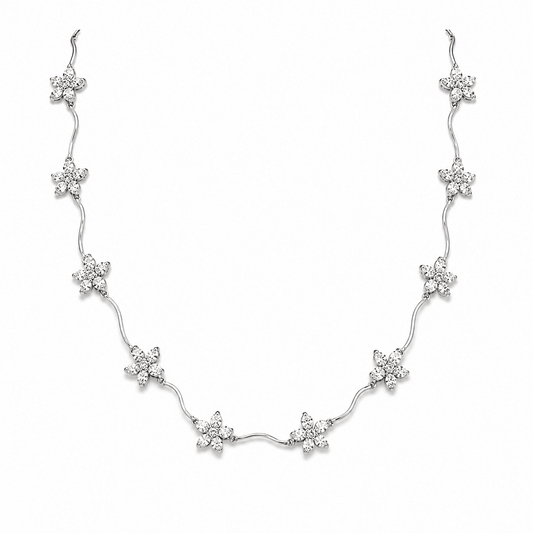 14K WG DIAMOND FLOWER NECKLACE 0.25CTW
