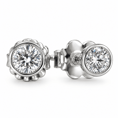 Diamond Bezel Stud Earrings