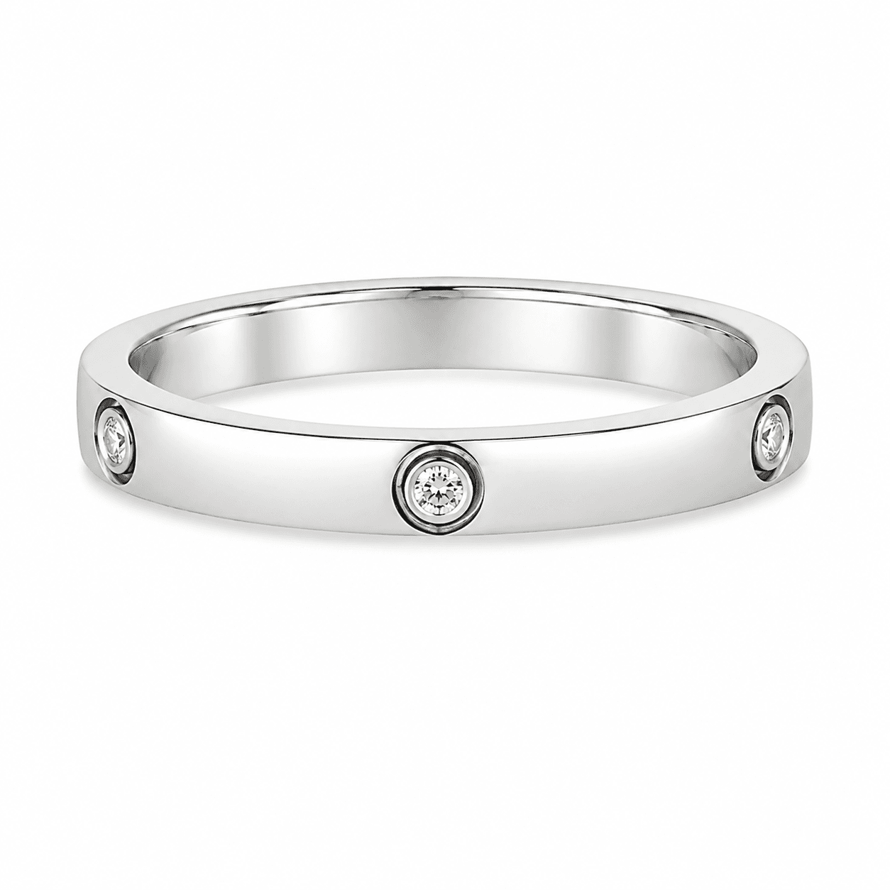Alternating Diamond Wedding Band