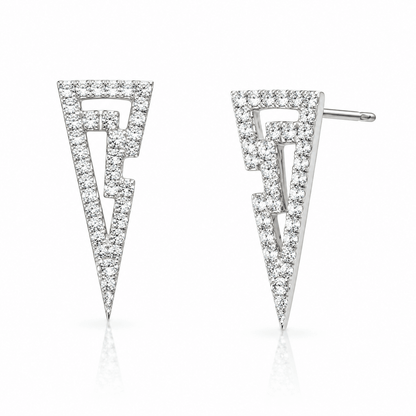 Diamond Geometric Stud Earrings