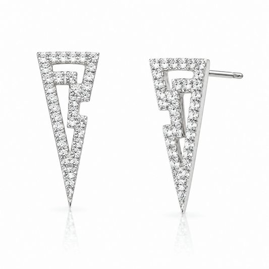 Diamond Geometric Stud Earrings