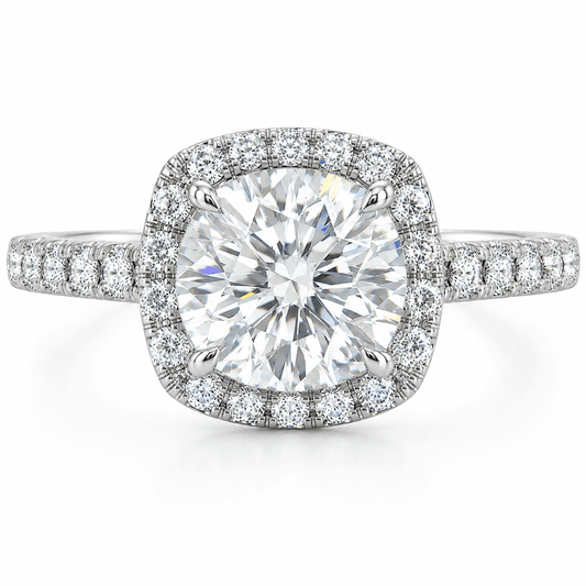 Lab-Grown Diamond Halo Engagement Ring
