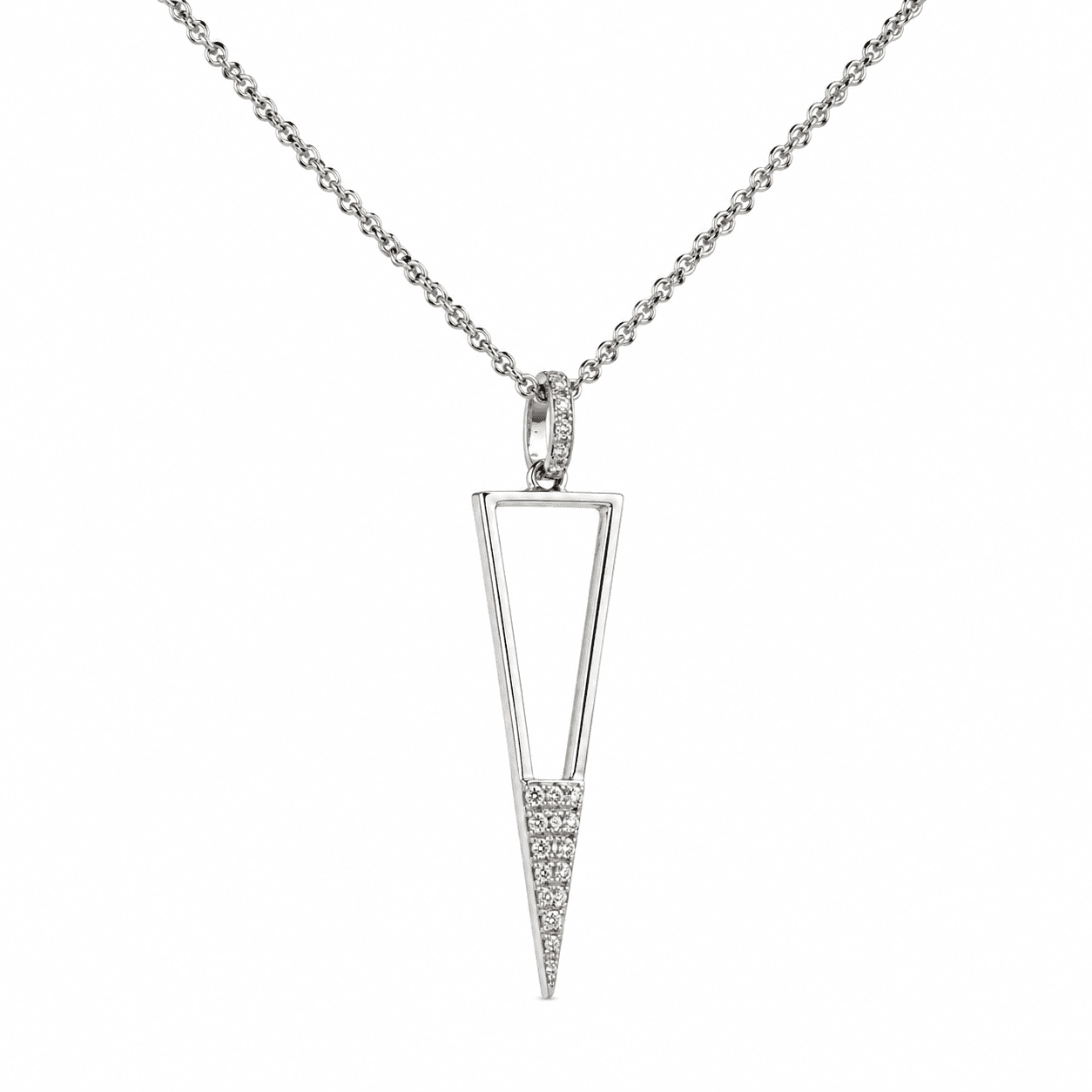 Diamond Triangle Pendant Necklace