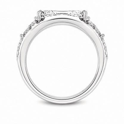 Marquise Diamond and Pink Sapphire Ring