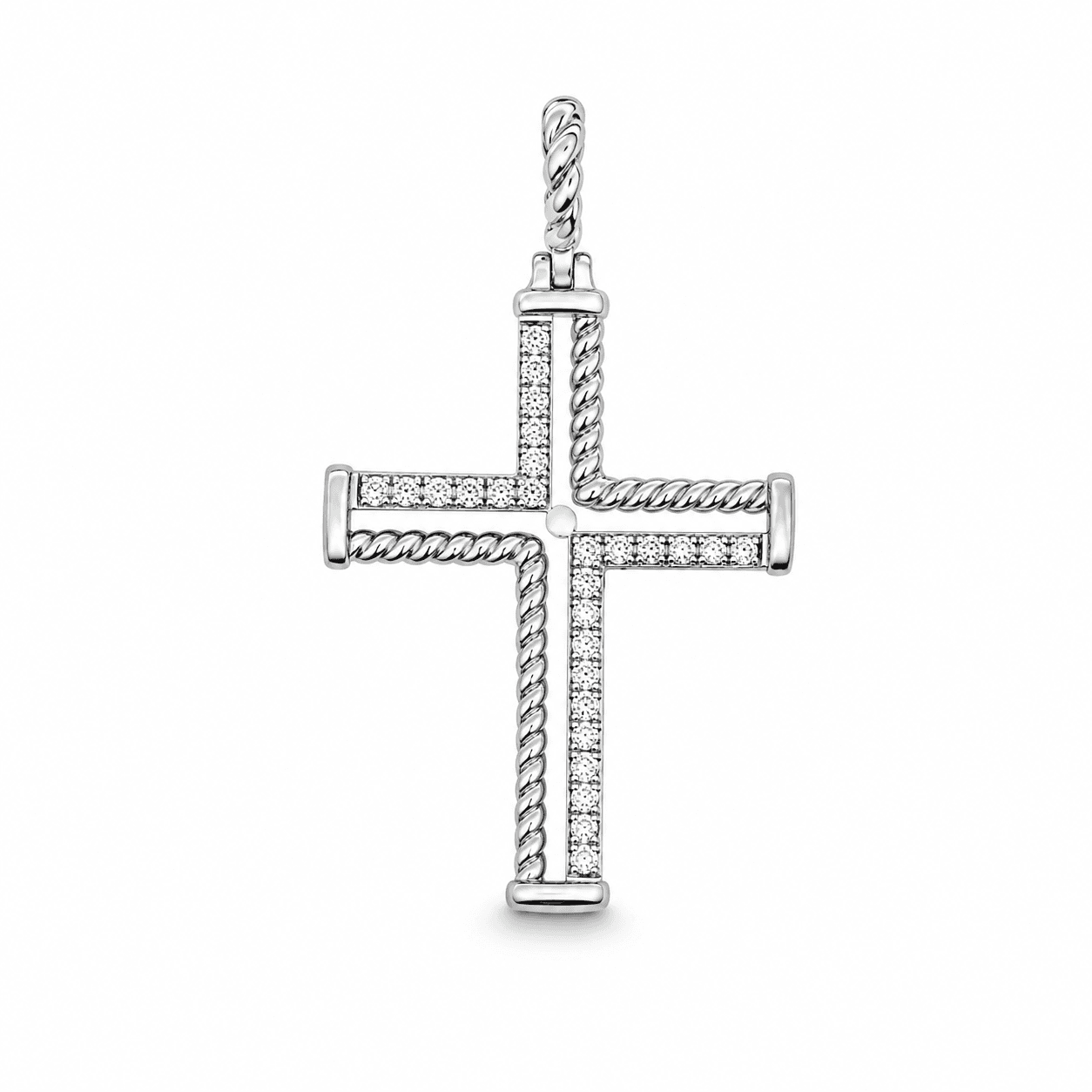 Diamond and Beaded Cross Pendant