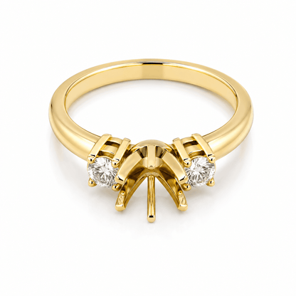 Three-Stone Semi-Mount Engagement Ring