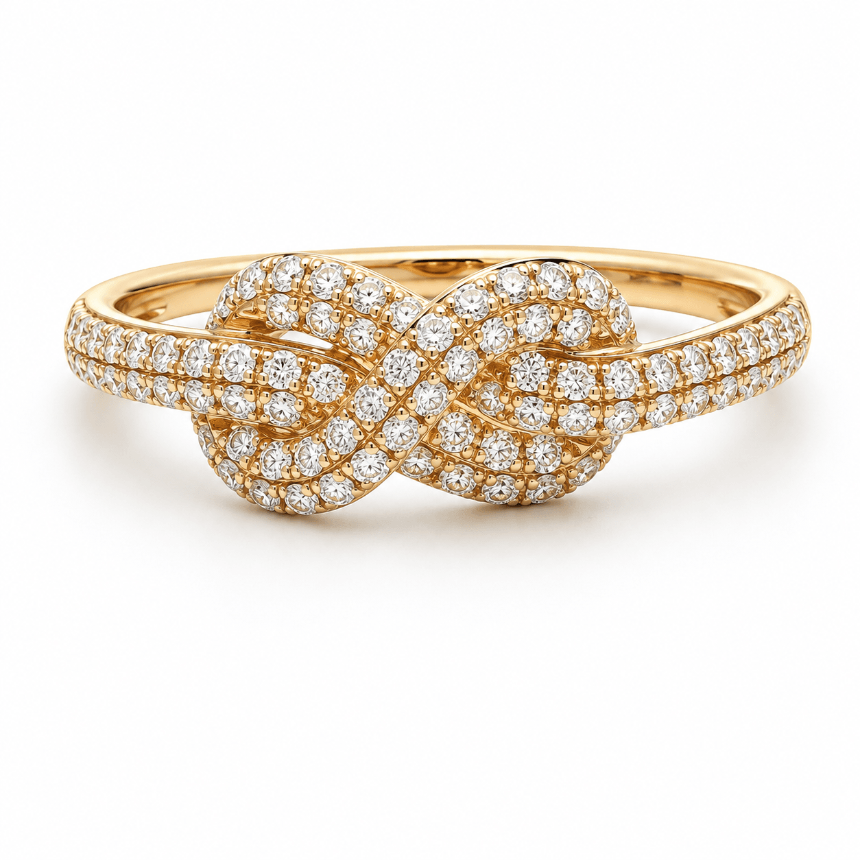 Diamond Twist-Knot Ring