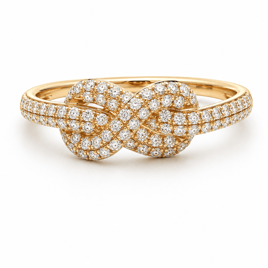Diamond Twist-Knot Ring