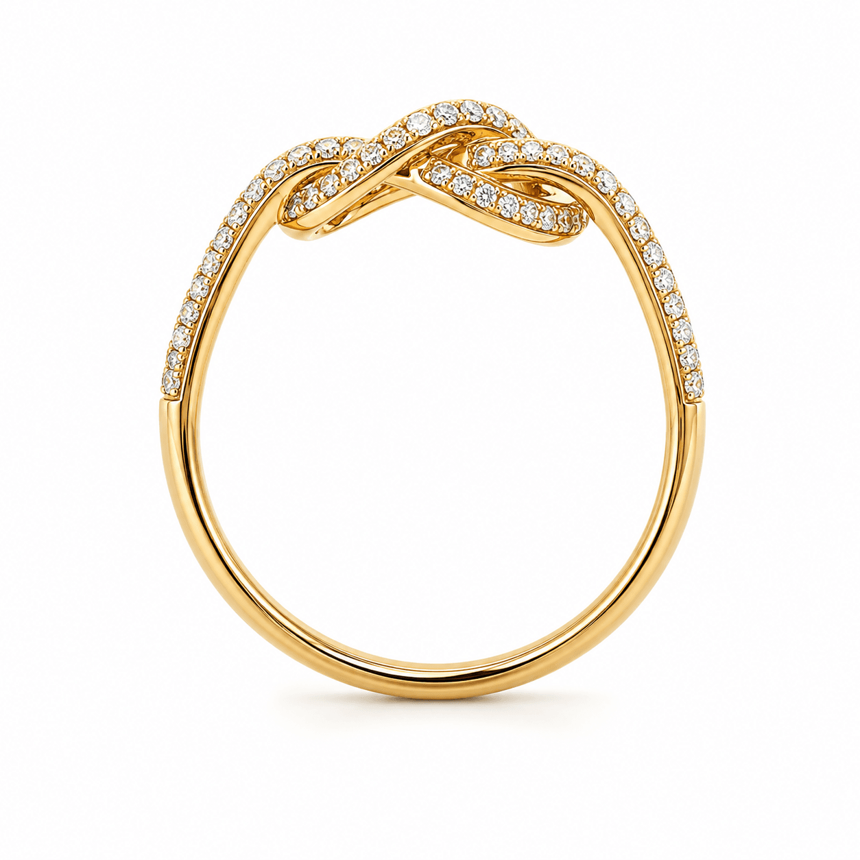 Diamond Twist-Knot Ring