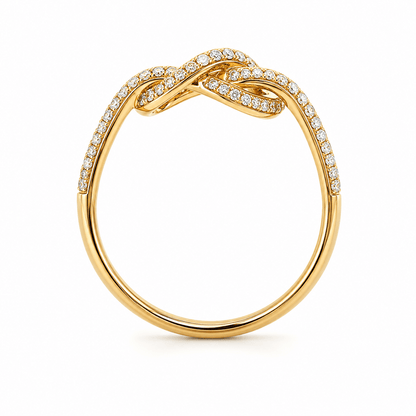 Diamond Twist-Knot Ring