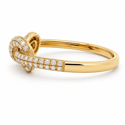 Diamond Twist-Knot Ring