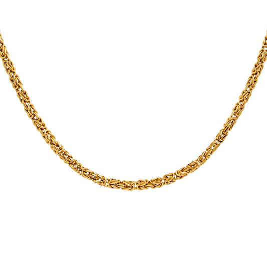 14K Yellow Gold Byzantine Chain