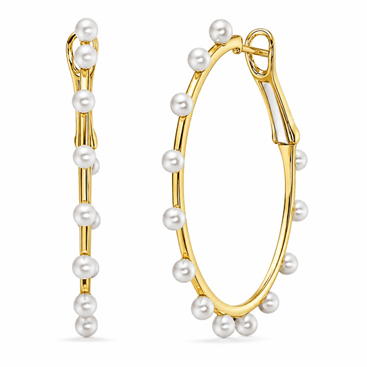 Pearl Hoop Earrings