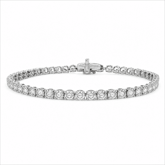 14K White Gold Classic Lab-Diamond Tennis Bracelet