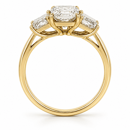 3.11 CTW Lab Grown 3-Stone Diamond Radiant Cut Engagement Ring