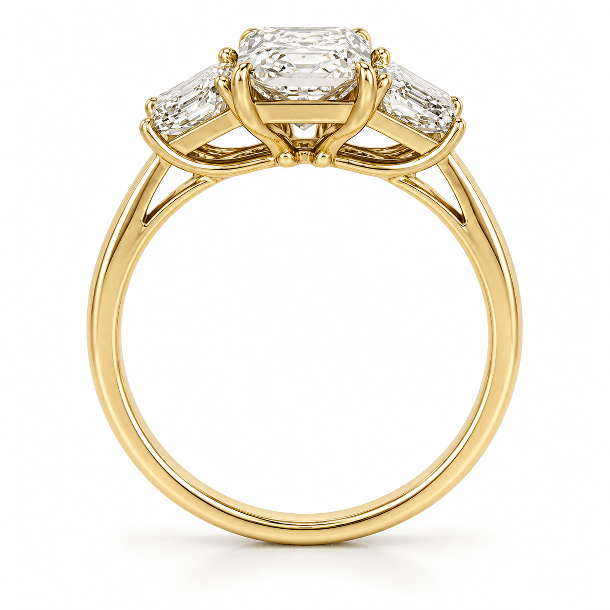 Lab Grown 3-Stone Diamond Radiant Cut Engagement Ring