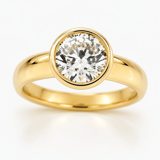 1.14 CTW Round Bezel Lab Diamond Engagement Ring