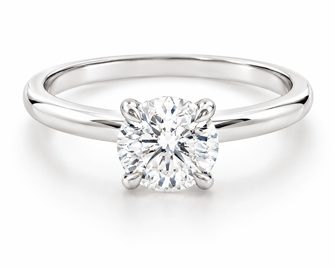1.06 CT Diamond Engagement Ring 14K White Gold