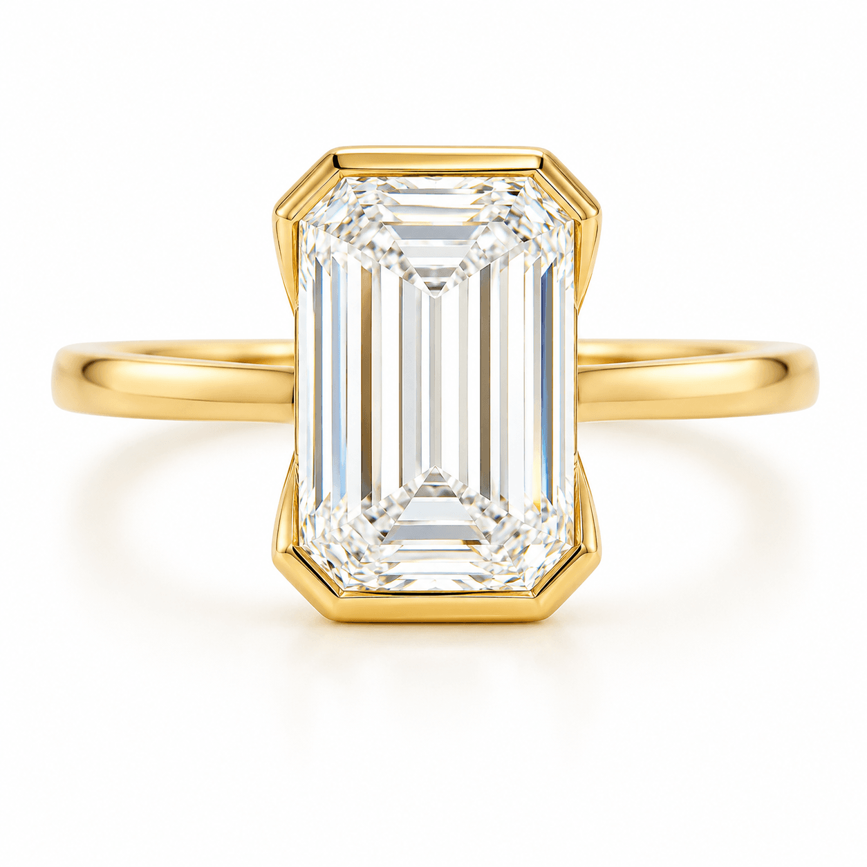 14K YG Emerald Cut DIA Engagement Ring 3.09 CTTW D/VVS2 IGI LG696506491