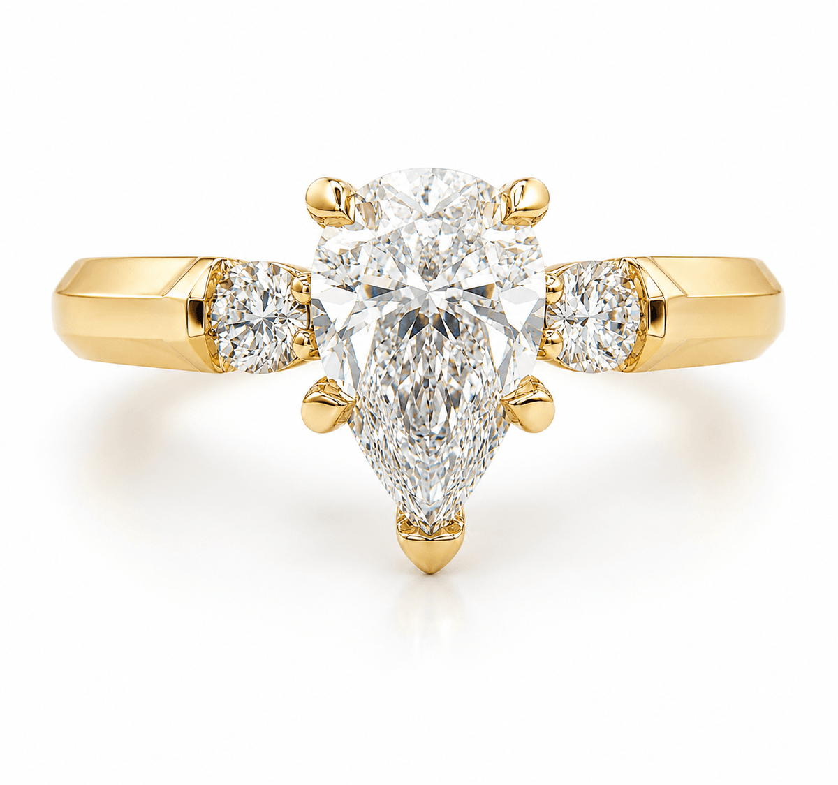 1.99 CTW Pear Brilliant Cut Three-Stone Engagement Ring