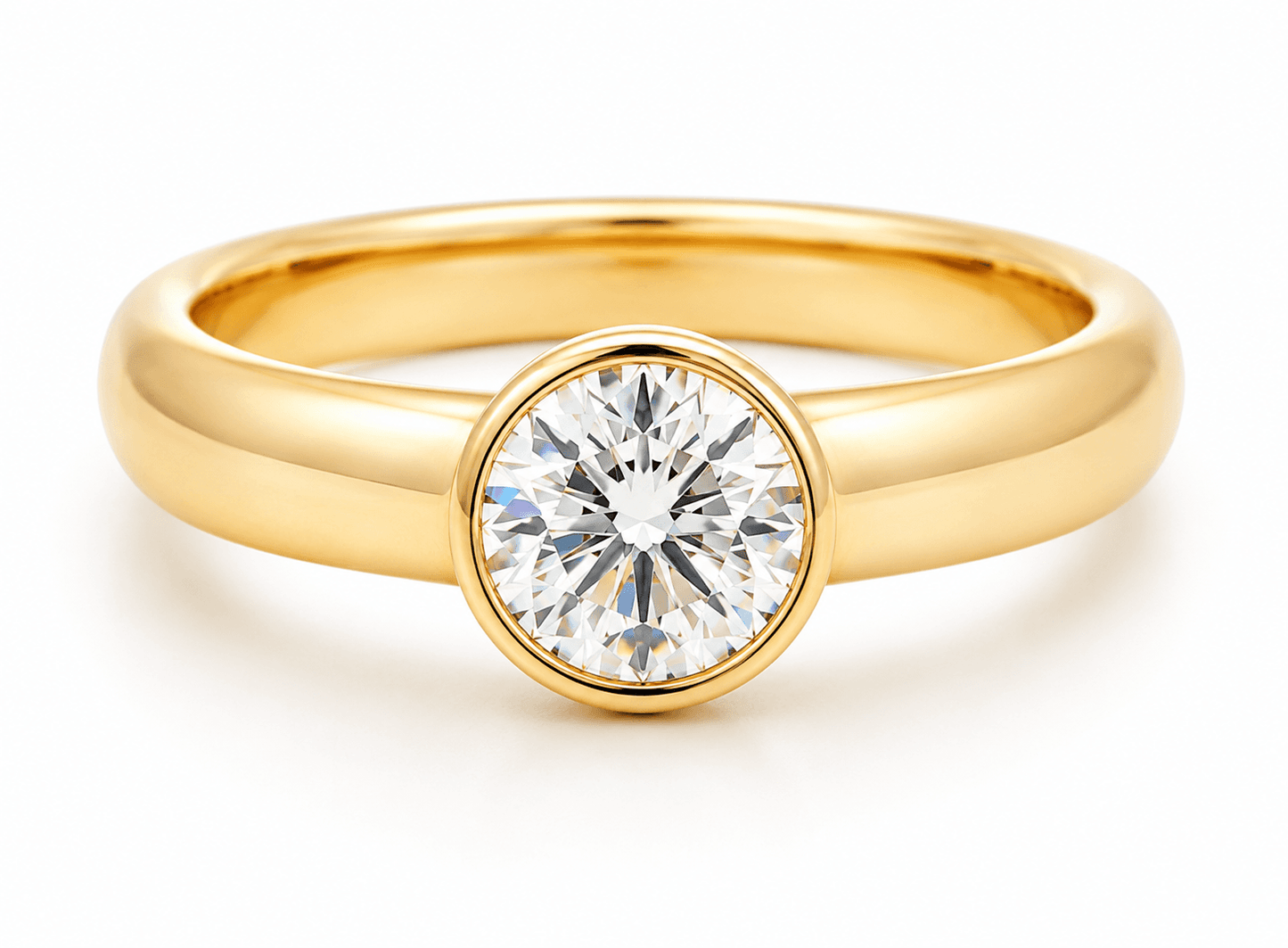 14K Yellow Gold Diamond Solitaire Ring