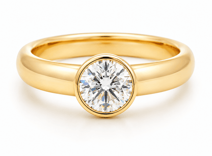 14K Yellow Gold Diamond Solitaire Ring