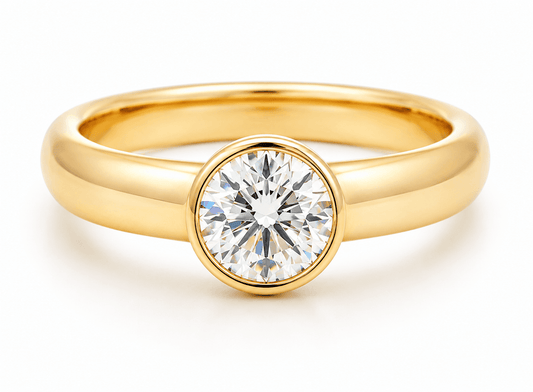 14K Yellow Gold Diamond Solitaire Ring