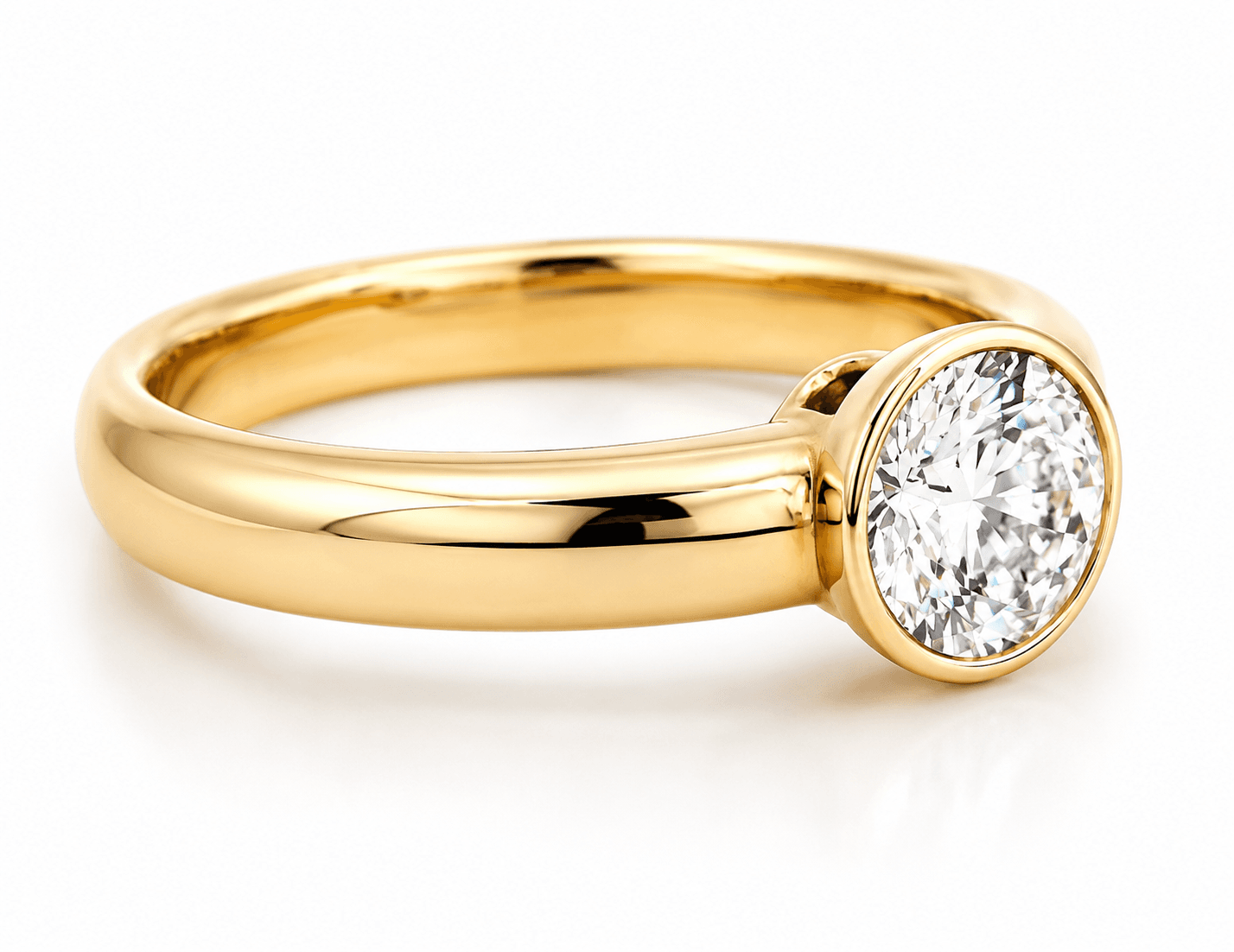 14K Yellow Gold Diamond Solitaire Ring