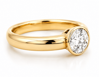 14K Yellow Gold Diamond Solitaire Ring