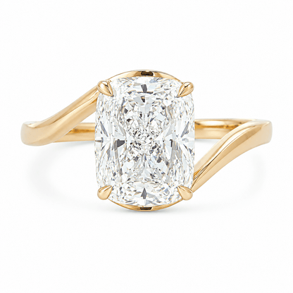 2.59 CT Cushion Cut Lab-Grown Diamond Bypass Engagement Ring
