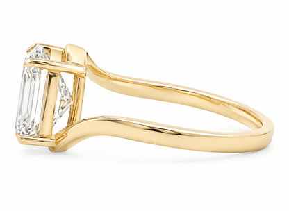 2.59 CT Cushion Cut Lab-Grown Diamond Bypass Engagement Ring