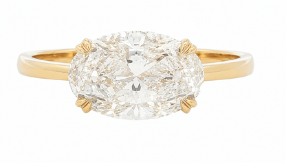 14K Yellow Gold Oval Hidden Halo Engagement Ring 3.14 CTTW D VS1 IGI
