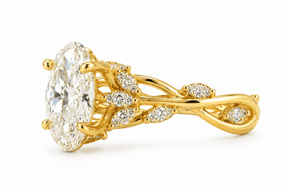 2.50 CTW Yellow Gold Oval Lab-Grown Diamond Garden Ring