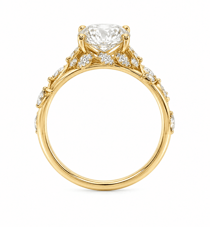 2.50 CTW Yellow Gold Oval Lab-Grown Diamond Garden Ring