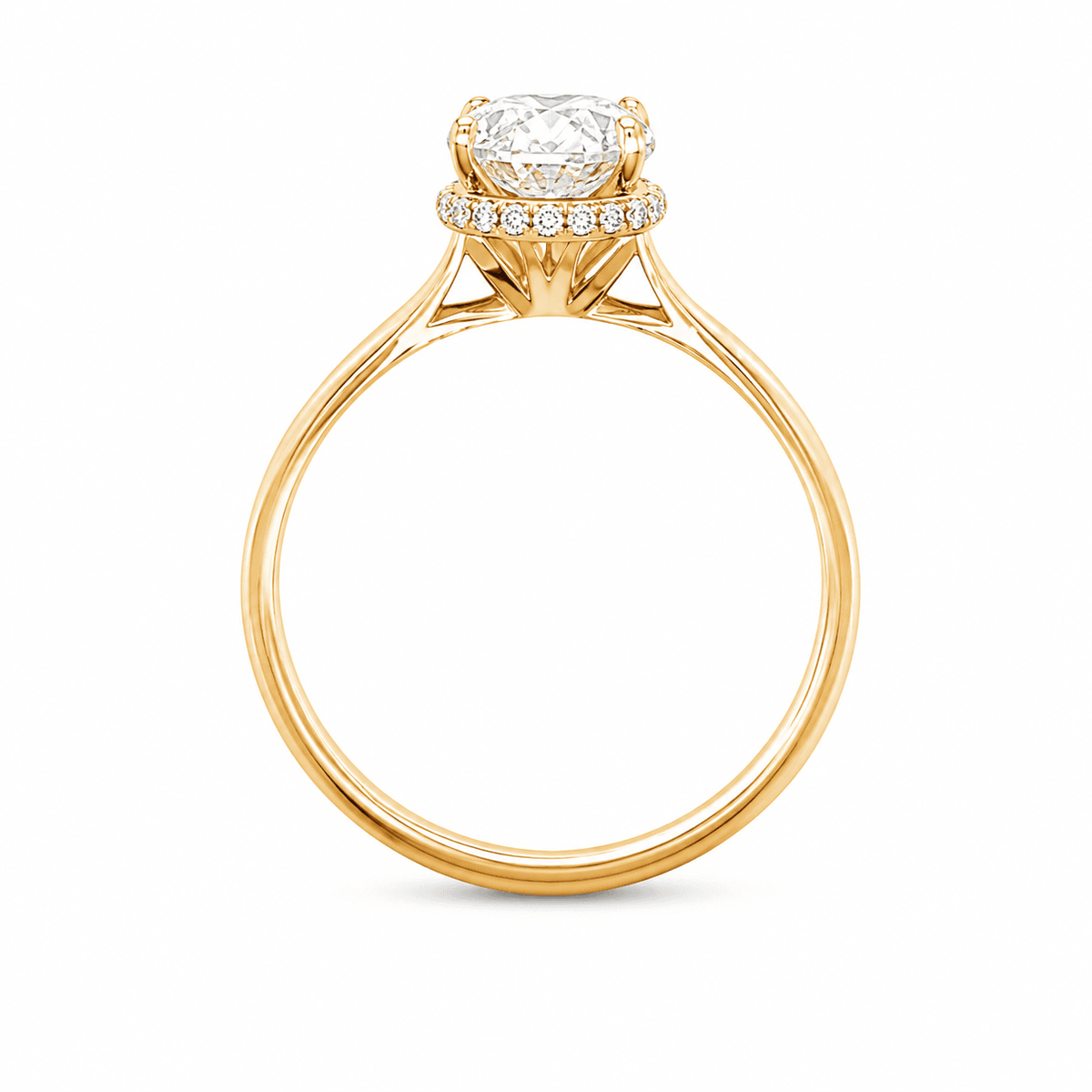 2.08 CTW LAB Grown Oval Diamond Hidden Halo Ring
