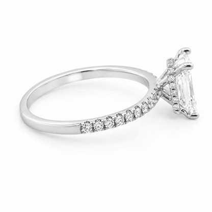 14K White Gold Radiant Cut Diamond Engagement Ring