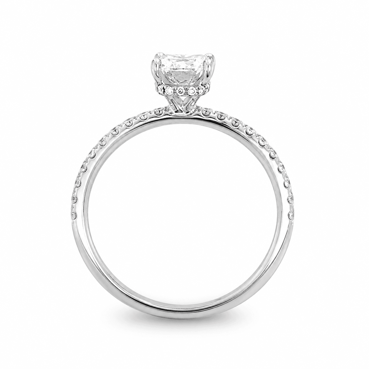 14K White Gold Radiant Cut Diamond Engagement Ring