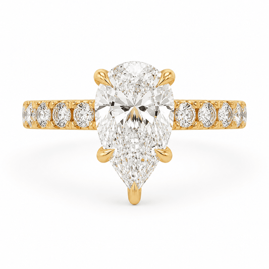 Pear-Shaped Lab-Grown Diamond Engagement Ring