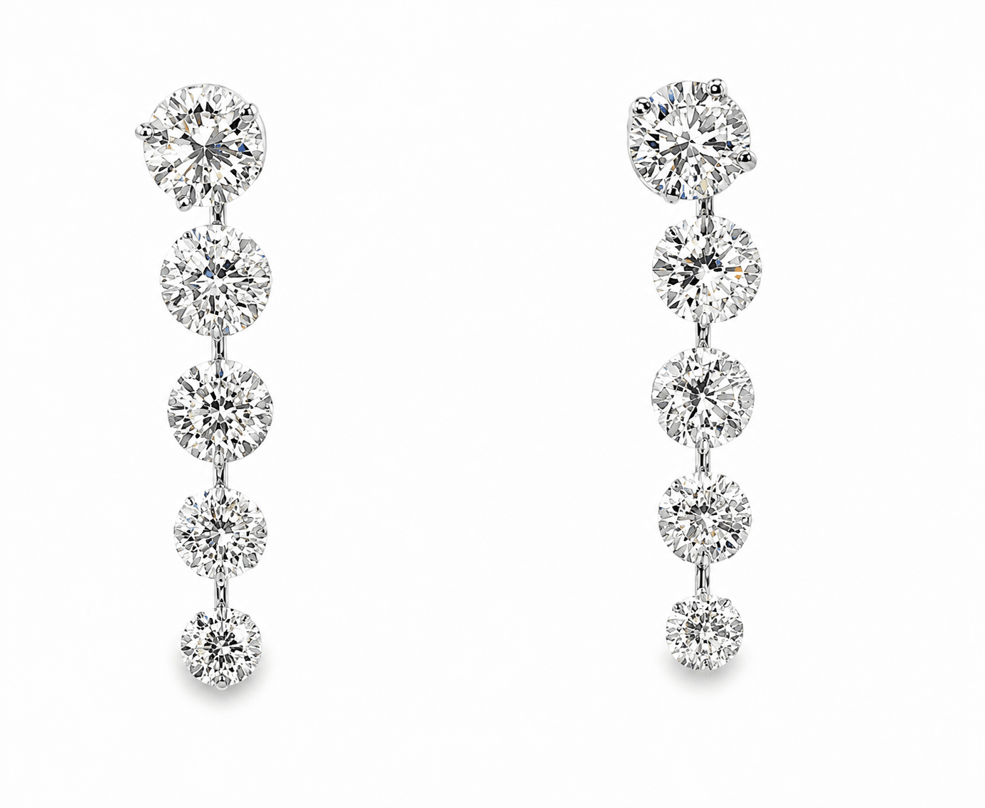 14K White Gold Lab-Grown Diamond Drop Earrings