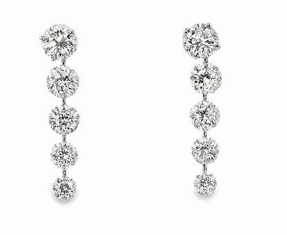 14K White Gold Lab-Grown Diamond Drop Earrings