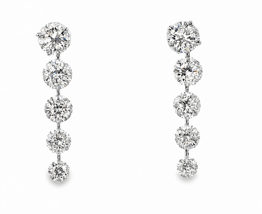 14K White Gold Lab-Grown Diamond Drop Earrings