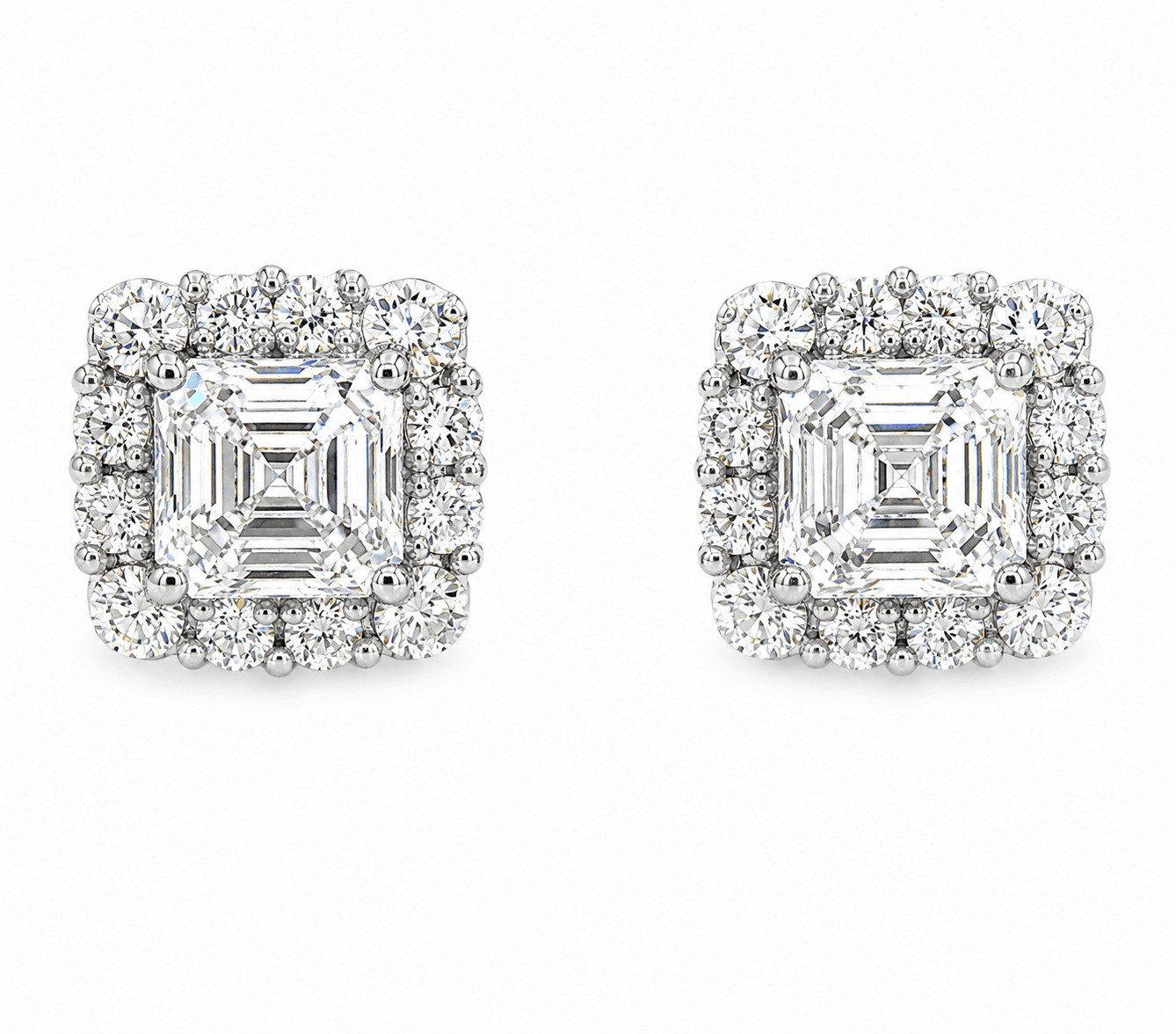 14K White Gold Lab Diamond Stud Earrings