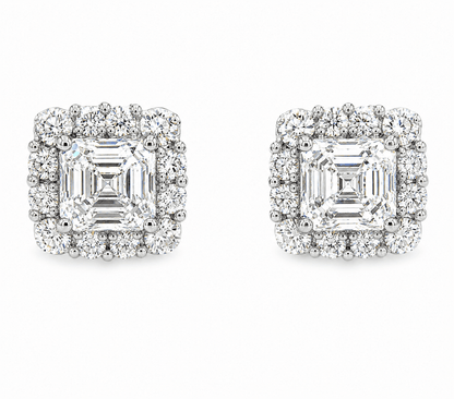 14K White Gold Lab Diamond Stud Earrings