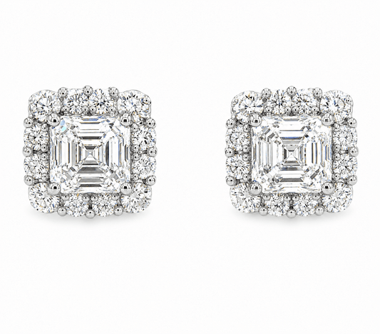 14K White Gold Lab Diamond Stud Earrings