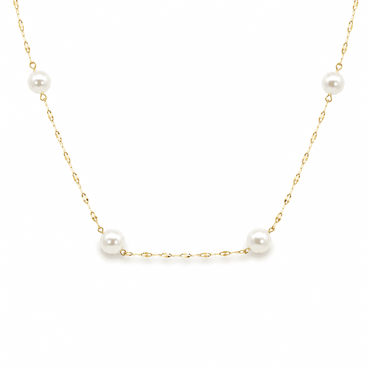 Pink Akoya Pearl Station Necklace