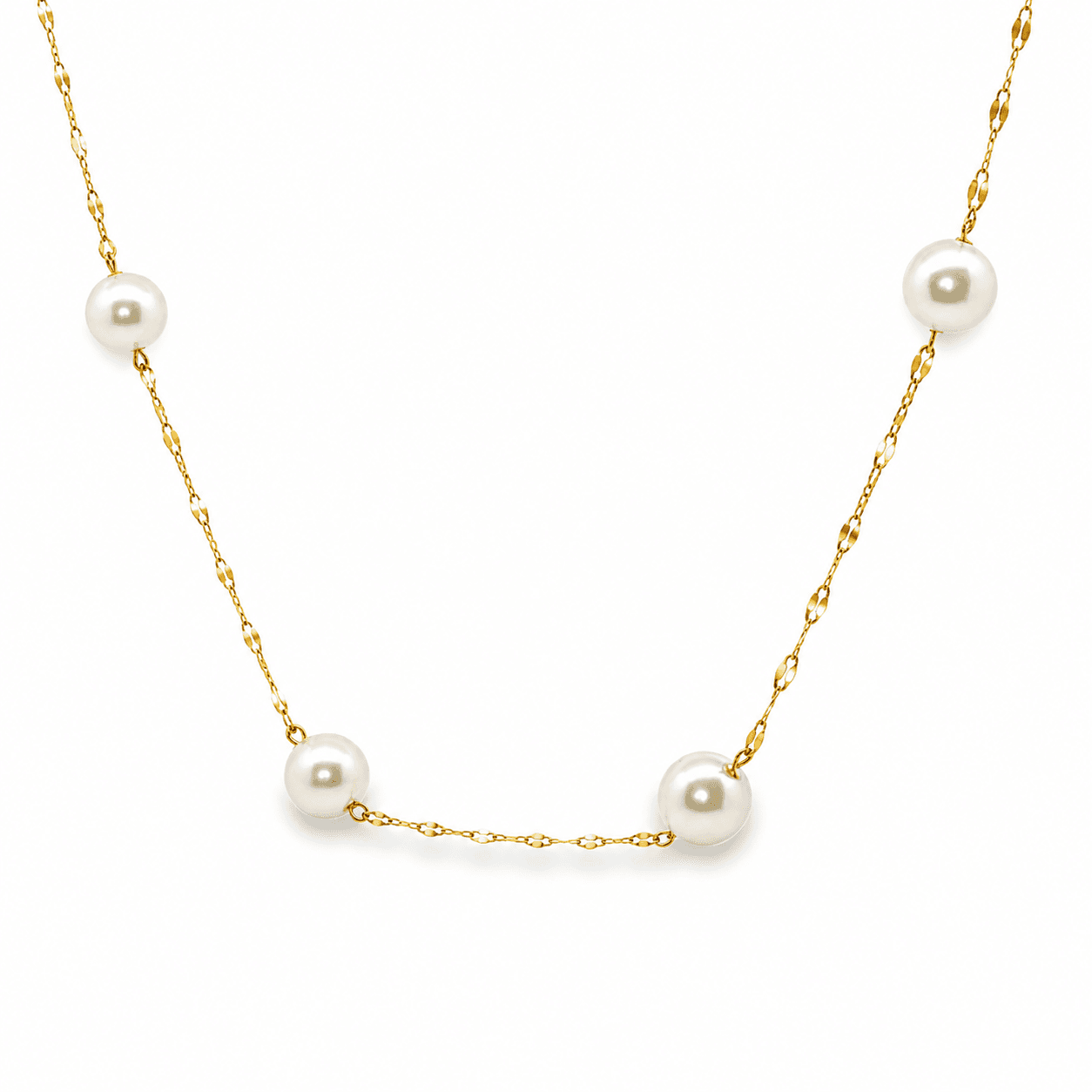 Pink Akoya Pearl Station Necklace