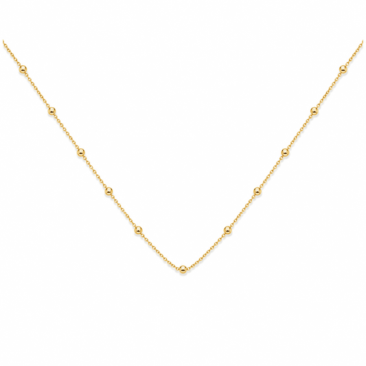 Diamond-Cut Ball Station Chain Necklace